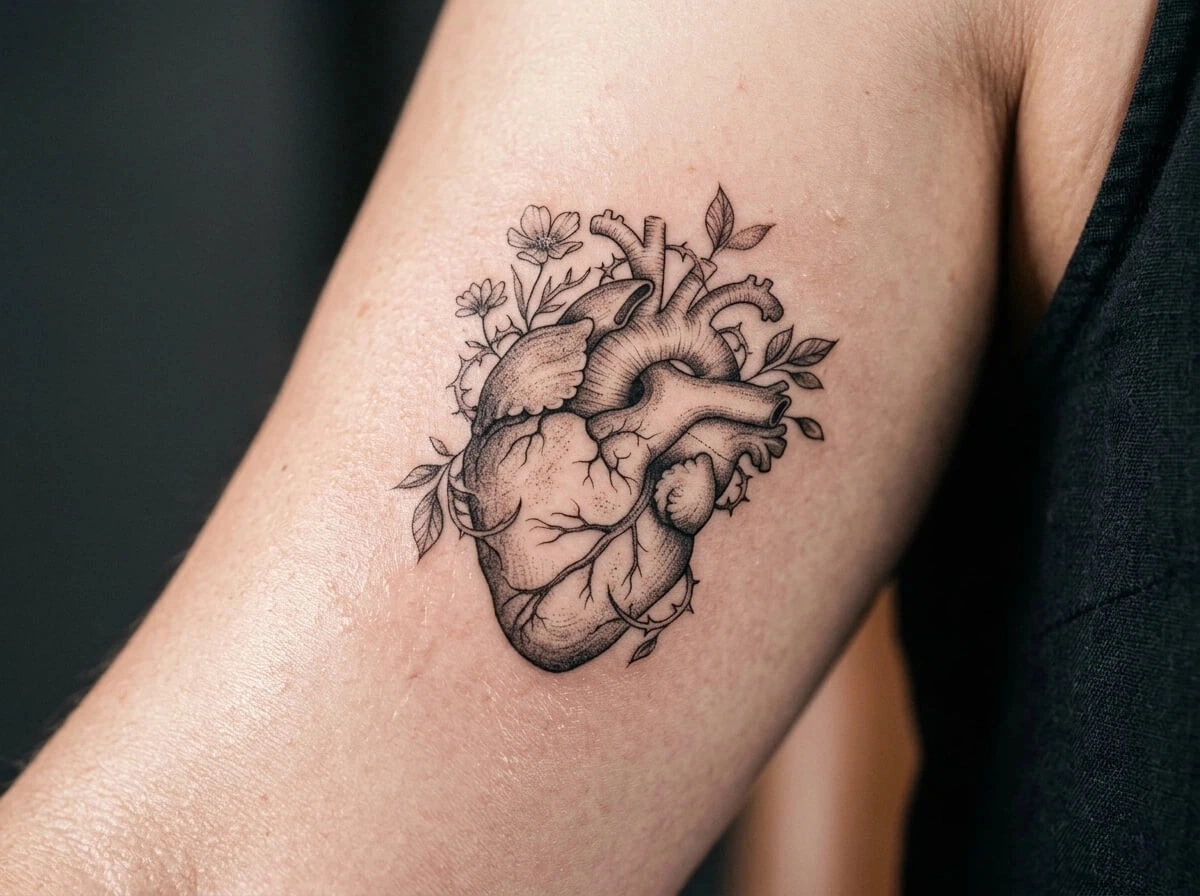 Single-needle fineline botanical tattoo on forearm | TattooVault