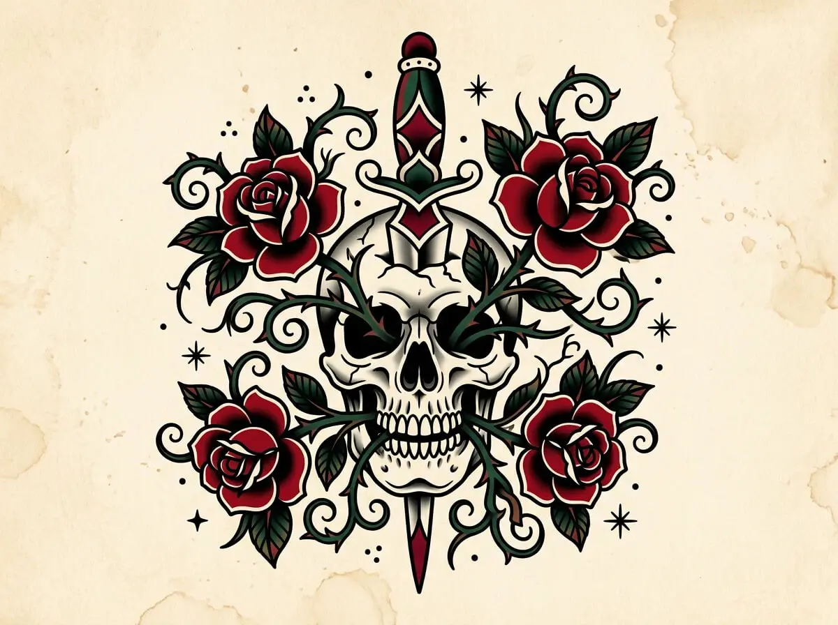 AI prompt evolving into multiple tattoo design variations | TattooVault