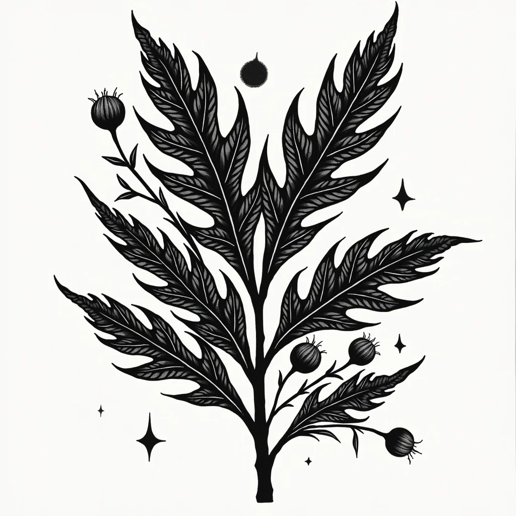 Blackwork Tattoo Design: Hand-drawn tattoo flash design | TattooVault