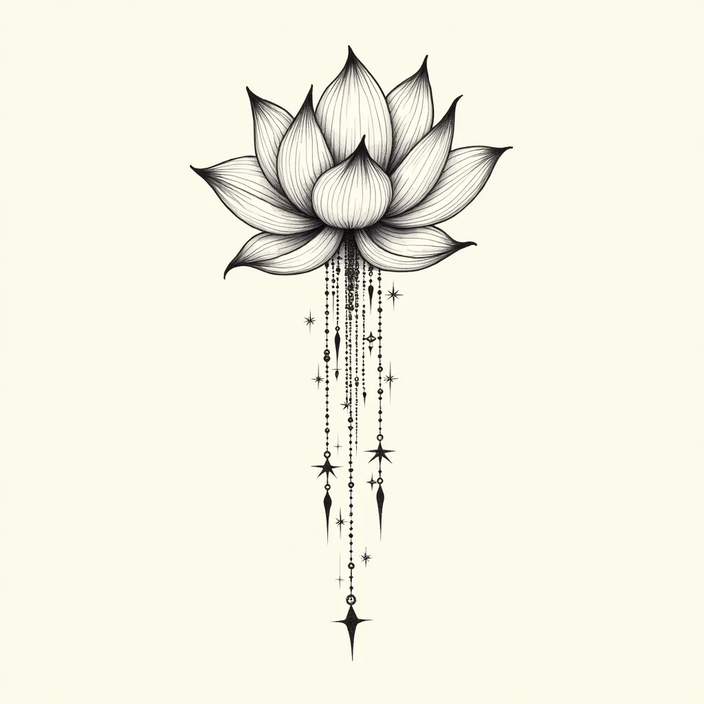 Fineline Tattoo Design: Hand-drawn tattoo flash design | TattooVault