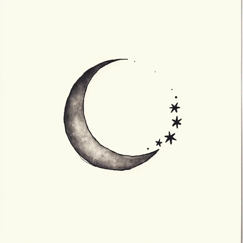 Minimalist Tattoo Design: Hand-drawn tattoo flash design | TattooVault