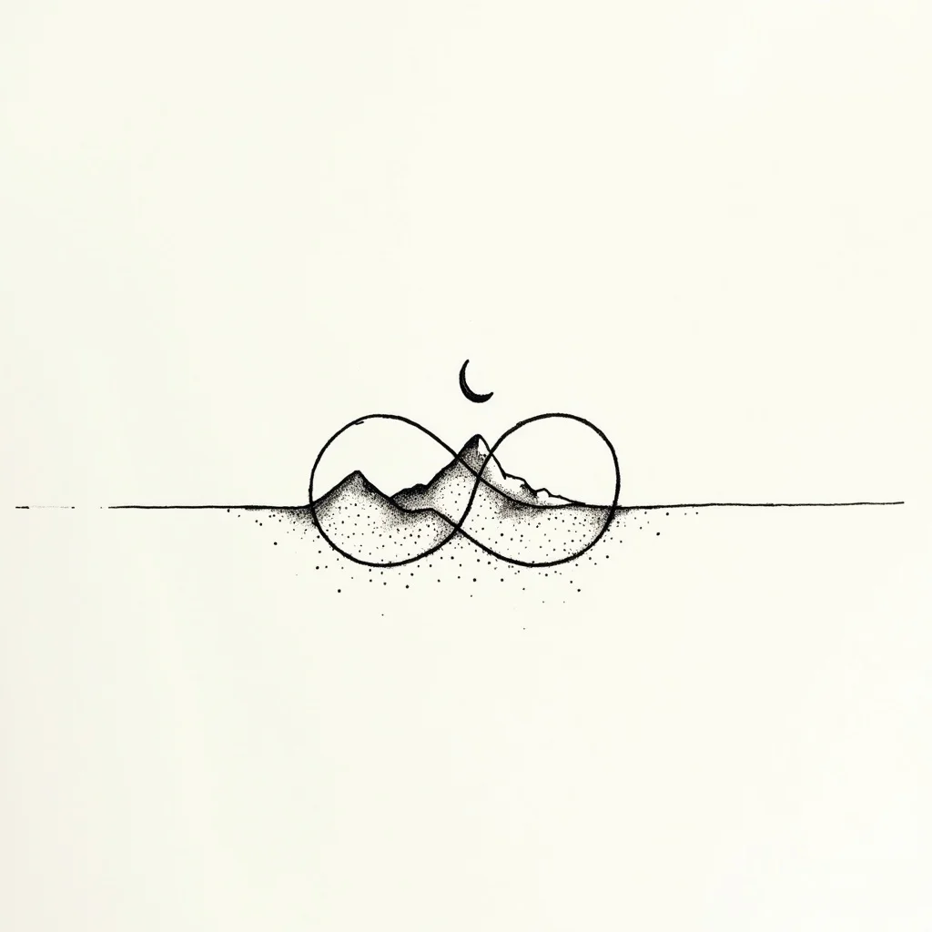 Minimalist Tattoo Design: Hand-drawn tattoo flash design | TattooVault