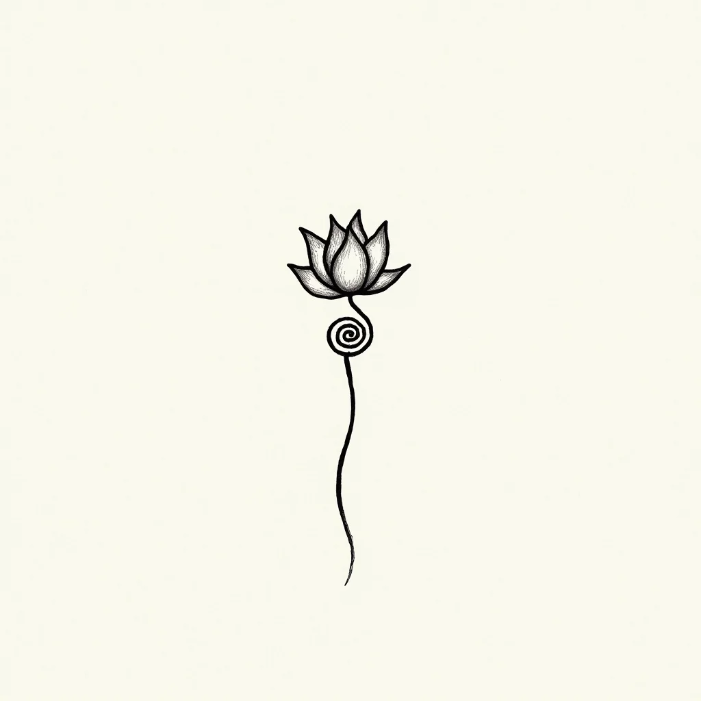 Minimalist Tattoo Design: Hand-drawn tattoo flash design | TattooVault