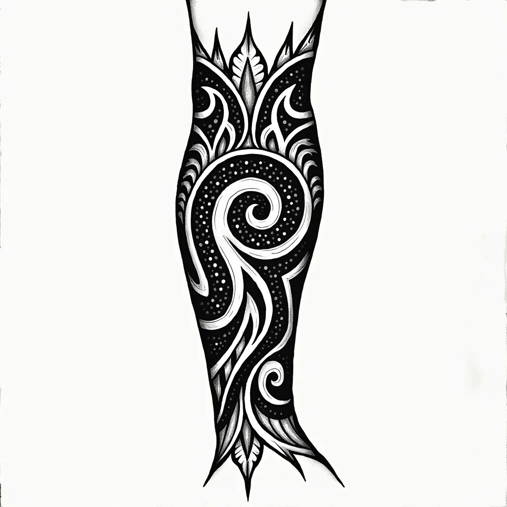 Tribal Hand Drawn Flash Bold Tribal Tattoo Design | TattooVault
