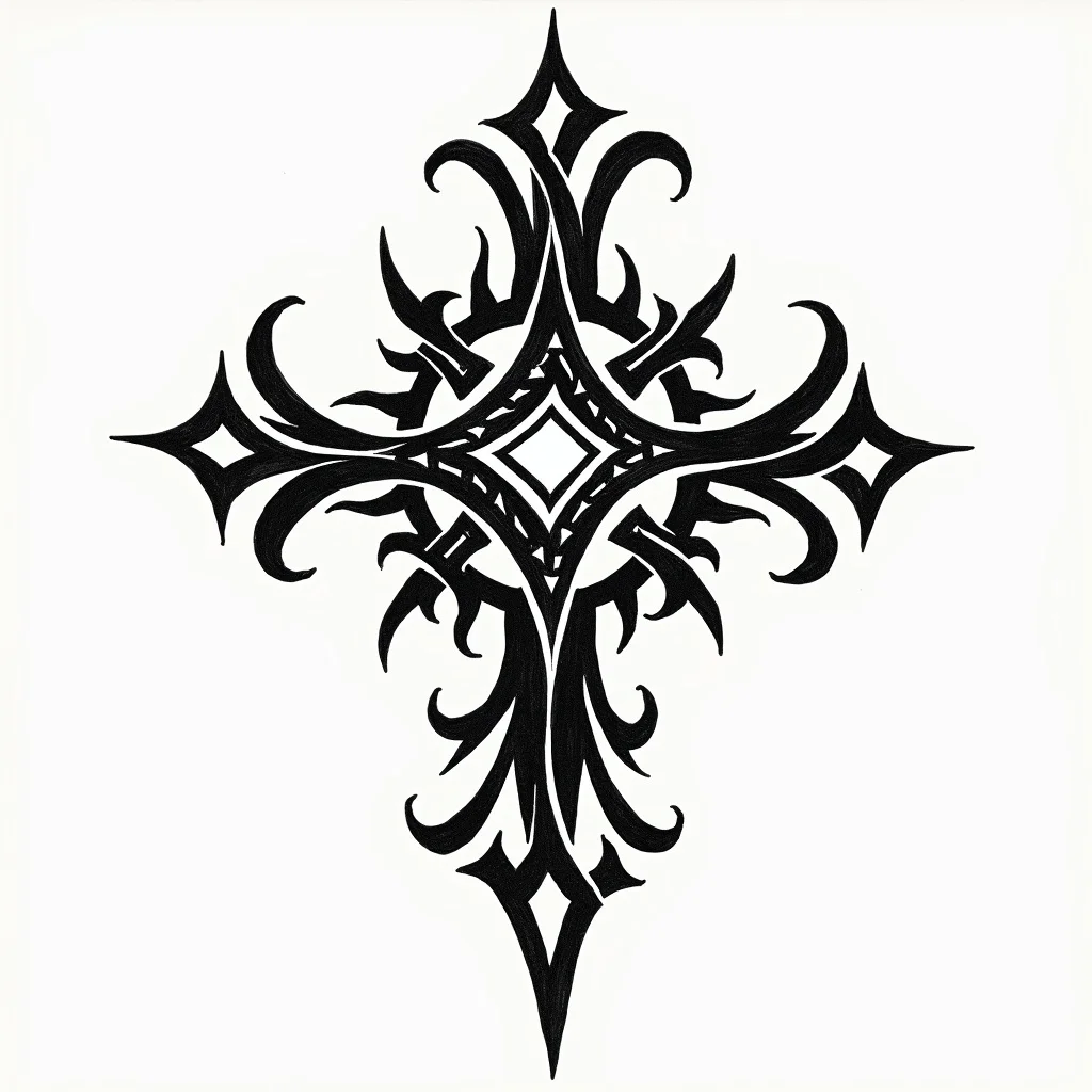 Tribal Tattoo Design: A gothic cross formed by aggre | TattooVault