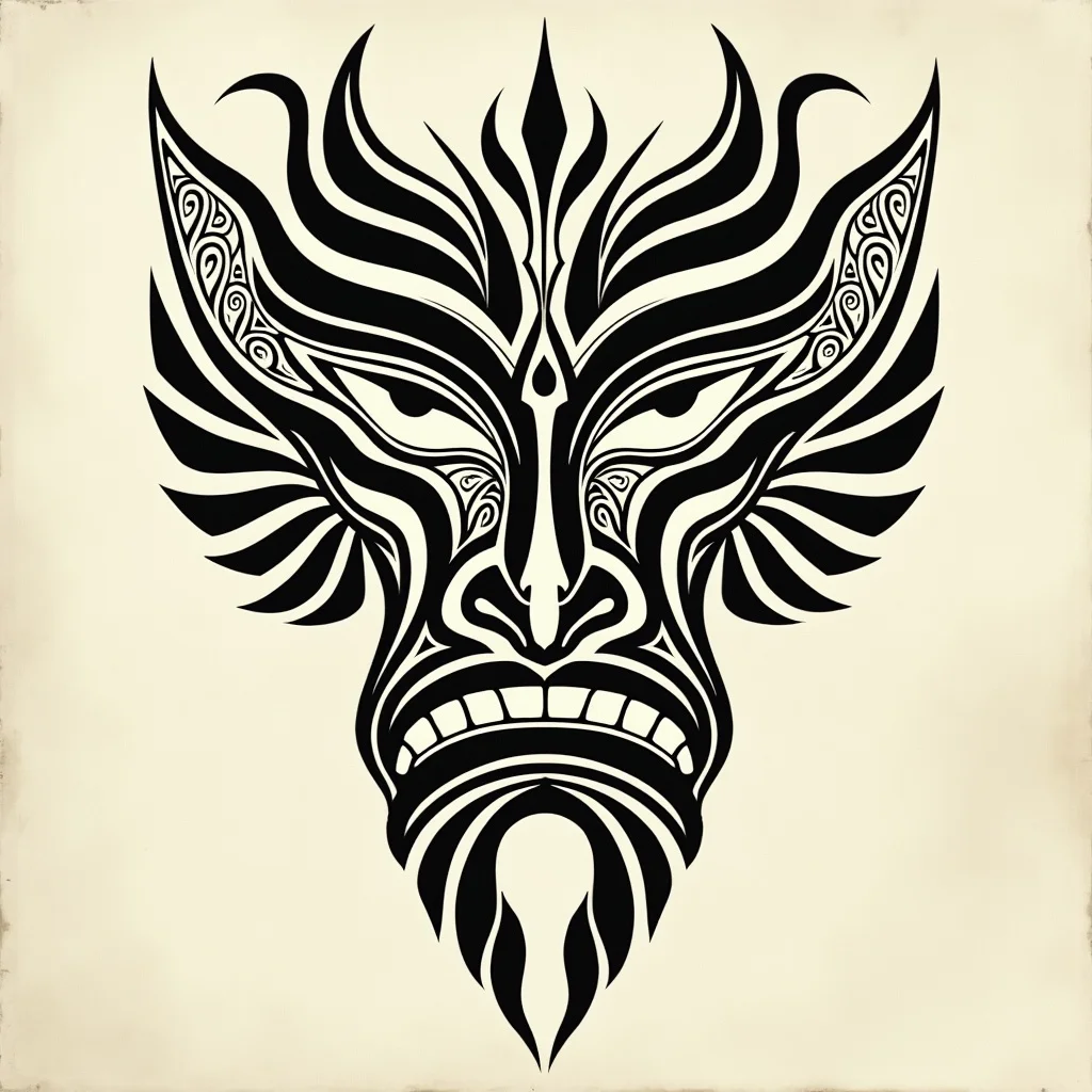 Tribal Tattoo Design: A traditional Maori warrior fa | TattooVault