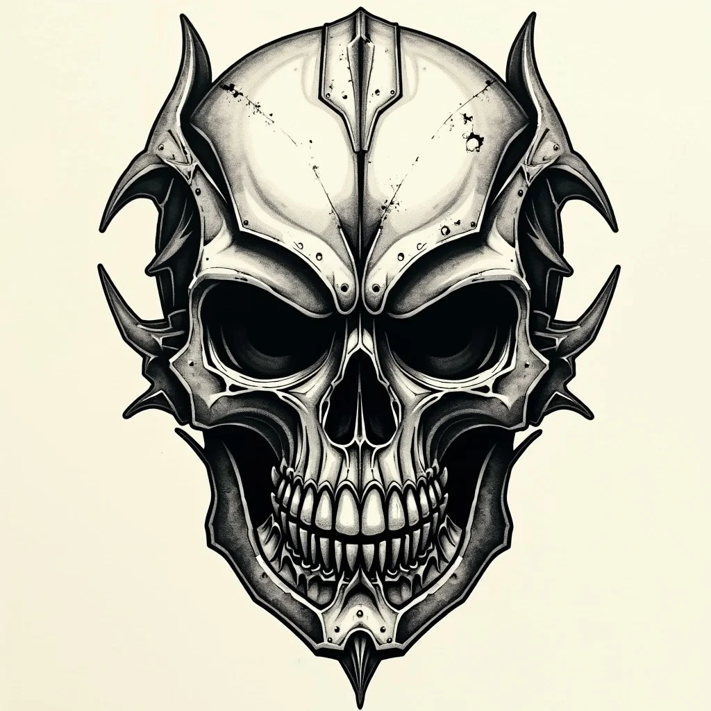 Blackwork Tattoo Design: A human skull constructed from | TattooVault